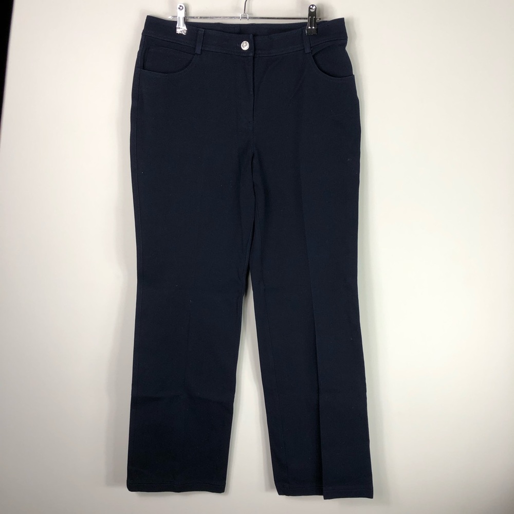 St. John Navy Blue Long Pants Stretch Trouser 516